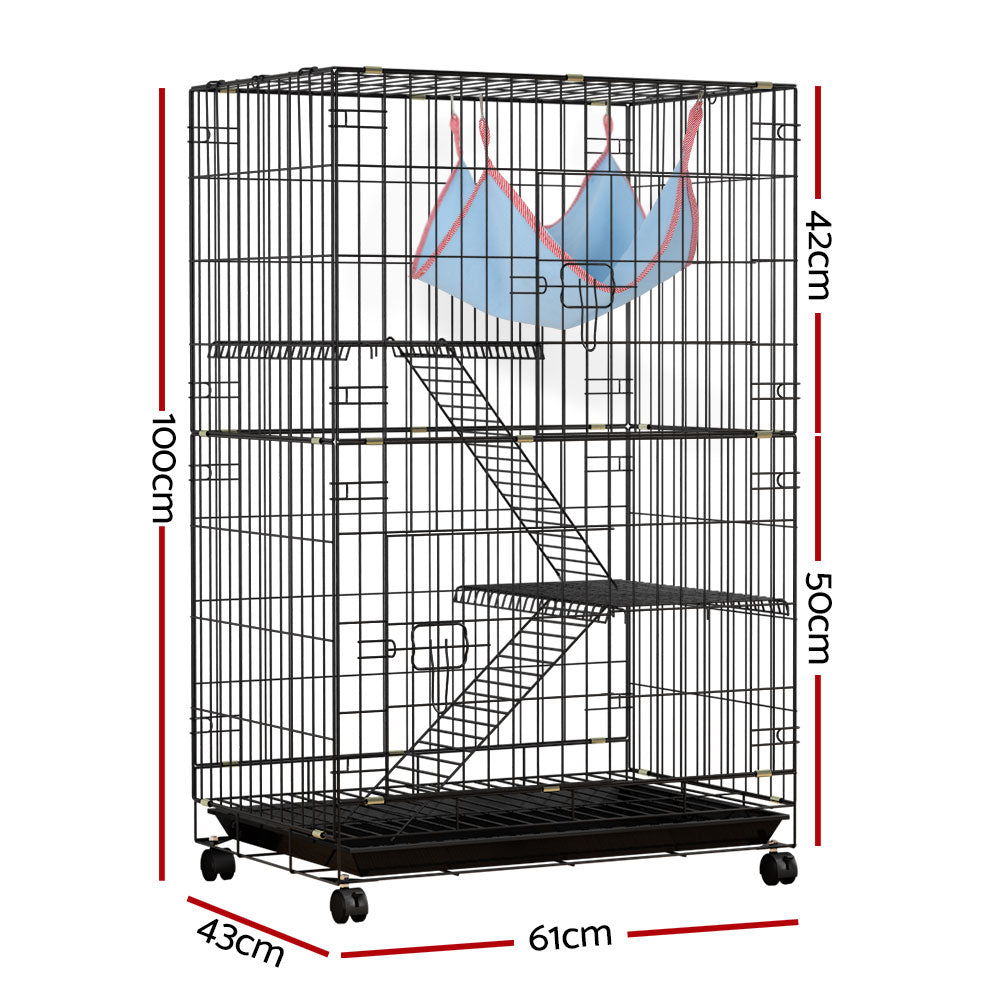 Rabbit Cage 100cm Hutch 3 Level Indoor Guinea Pig Ferret
