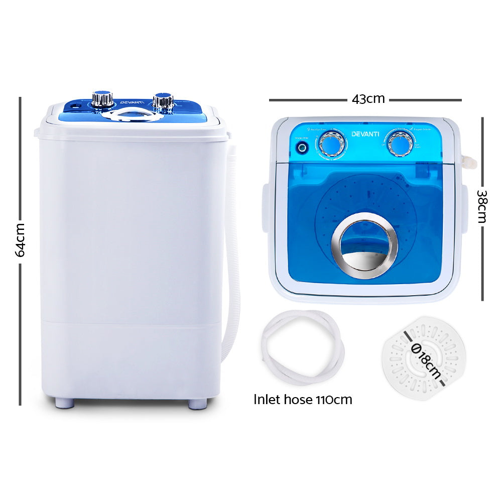 Portable Washing Machine 4.6KG Blue