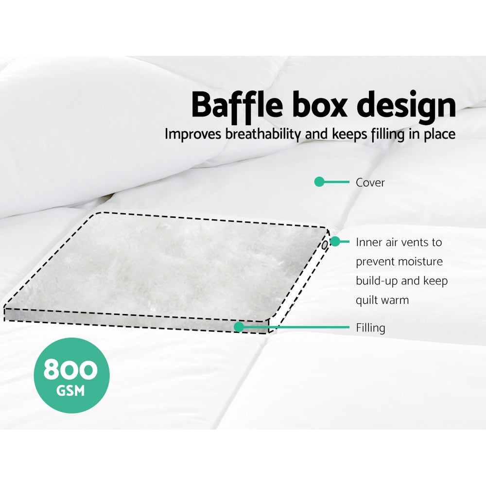 800GSM Microfibre Bamboo Quilt Super King