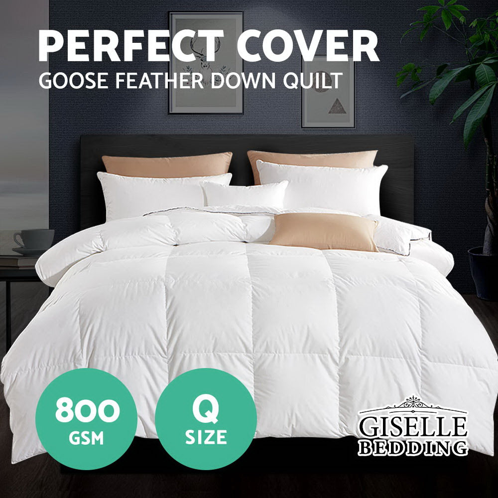 800GSM Goose Down Feather Quilt Queen