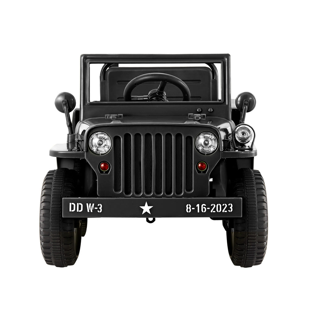 Kids Electric Ride On Car Jeep Military Off Road Toy Cars Remote 12V Black