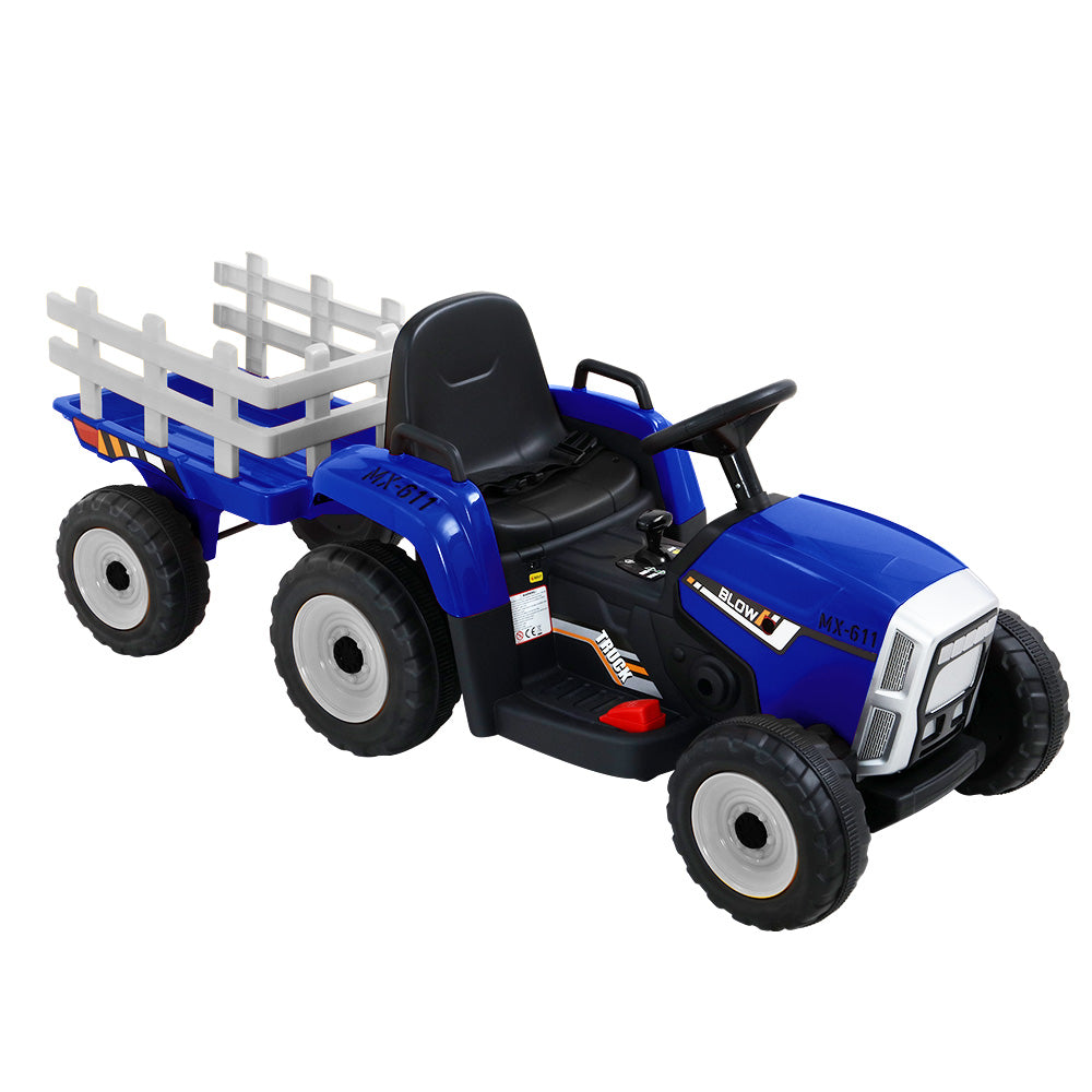 Kids Electric Ride On Car Tractor Toy Cars 12V Blue