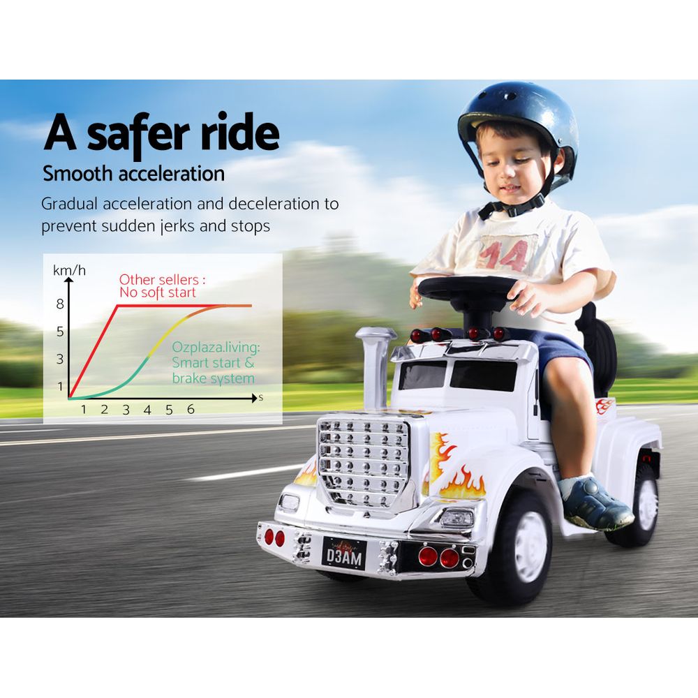 Kids Electric Ride On Car Truck Motorcycle Motorbike Toy Cars 6V White