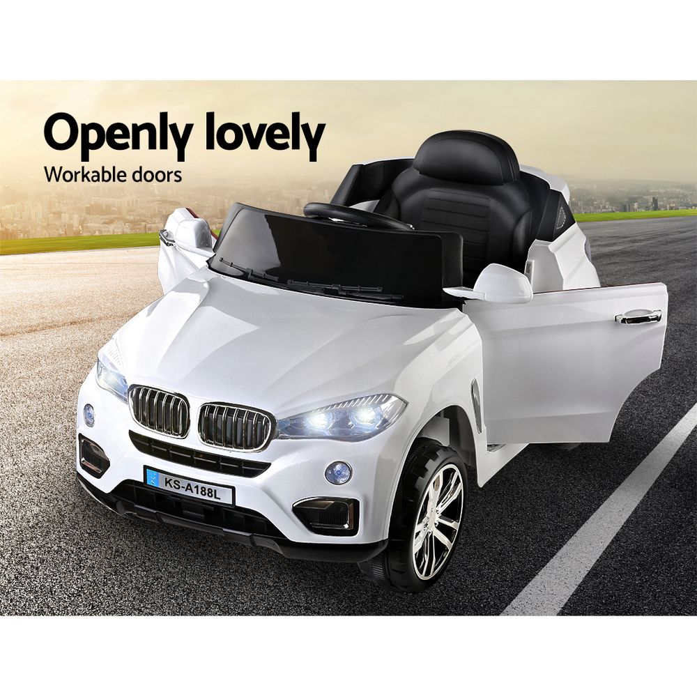 Kids Electric Ride On Car SUV BMW-Inspired X5 Toy Cars Remote 6V White