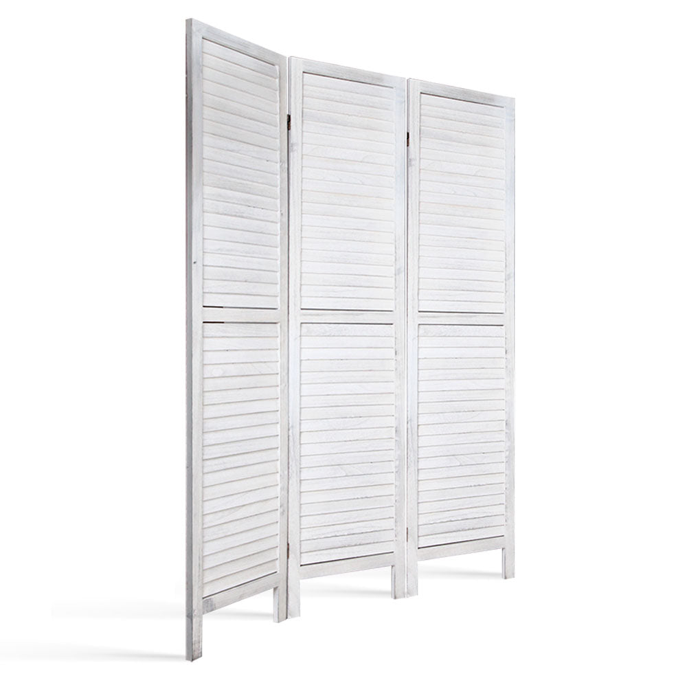 3 Panel Room Divider Screen 120x170cm Privacy Wood Foldable Stand White