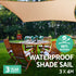 Waterproof Shade Sail 3x4m Rectangle Sand 95% Shade Cloth