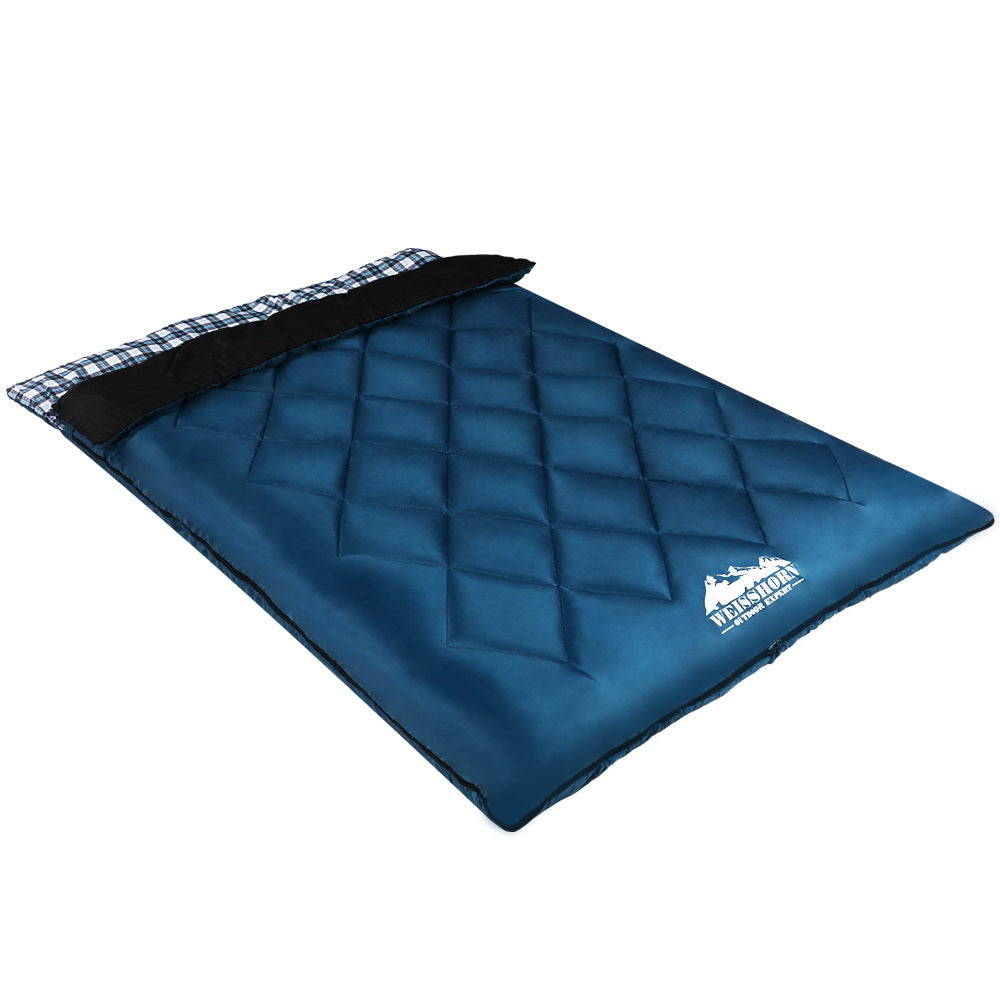 Sleeping Bag Double Pillow Thermal Camping Hiking Tent Blue -10�C