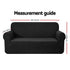 Sofa Cover Couch Covers 3 Seater High Stretch Black