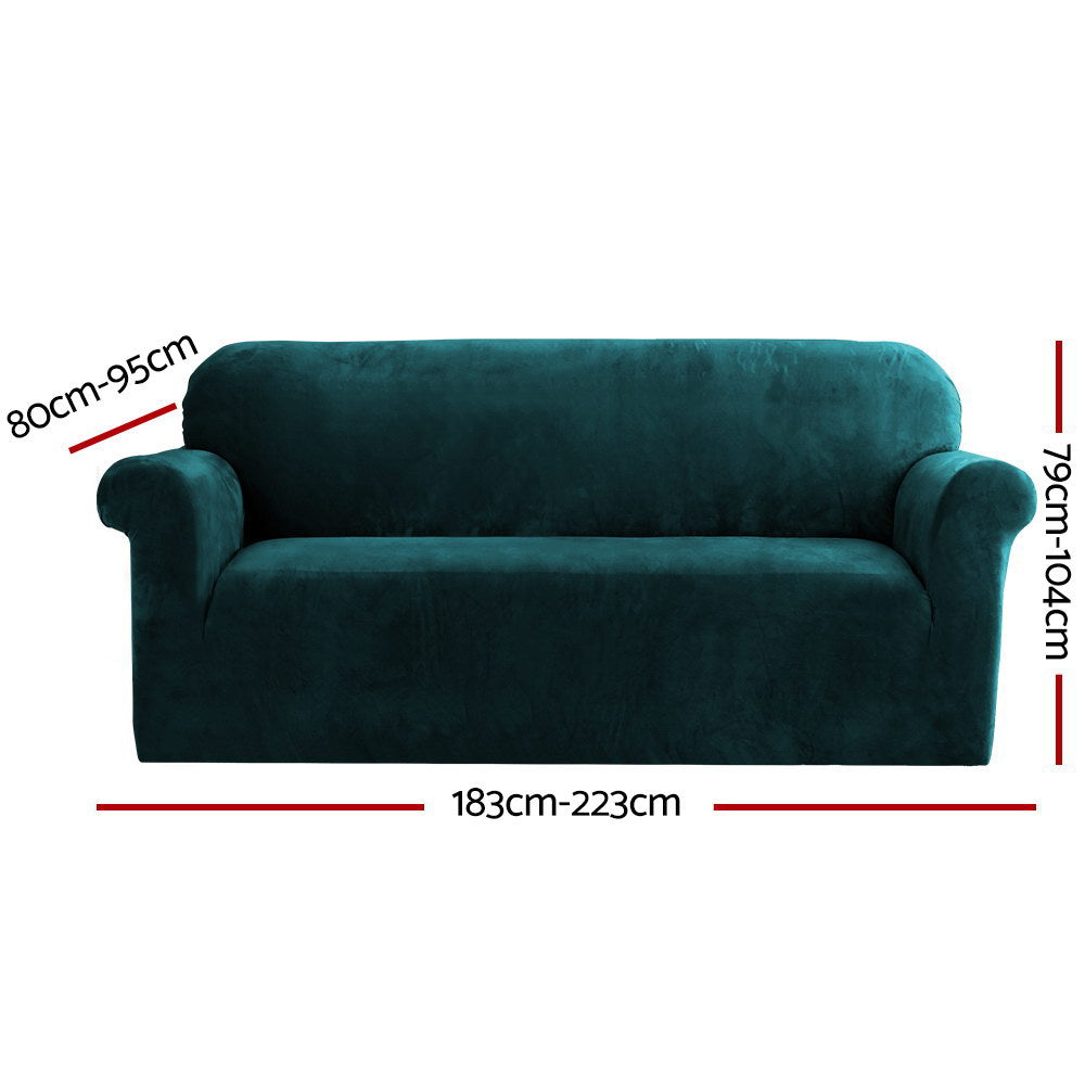 Sofa Cover Couch Covers 3 Seater Velvet Agate Green