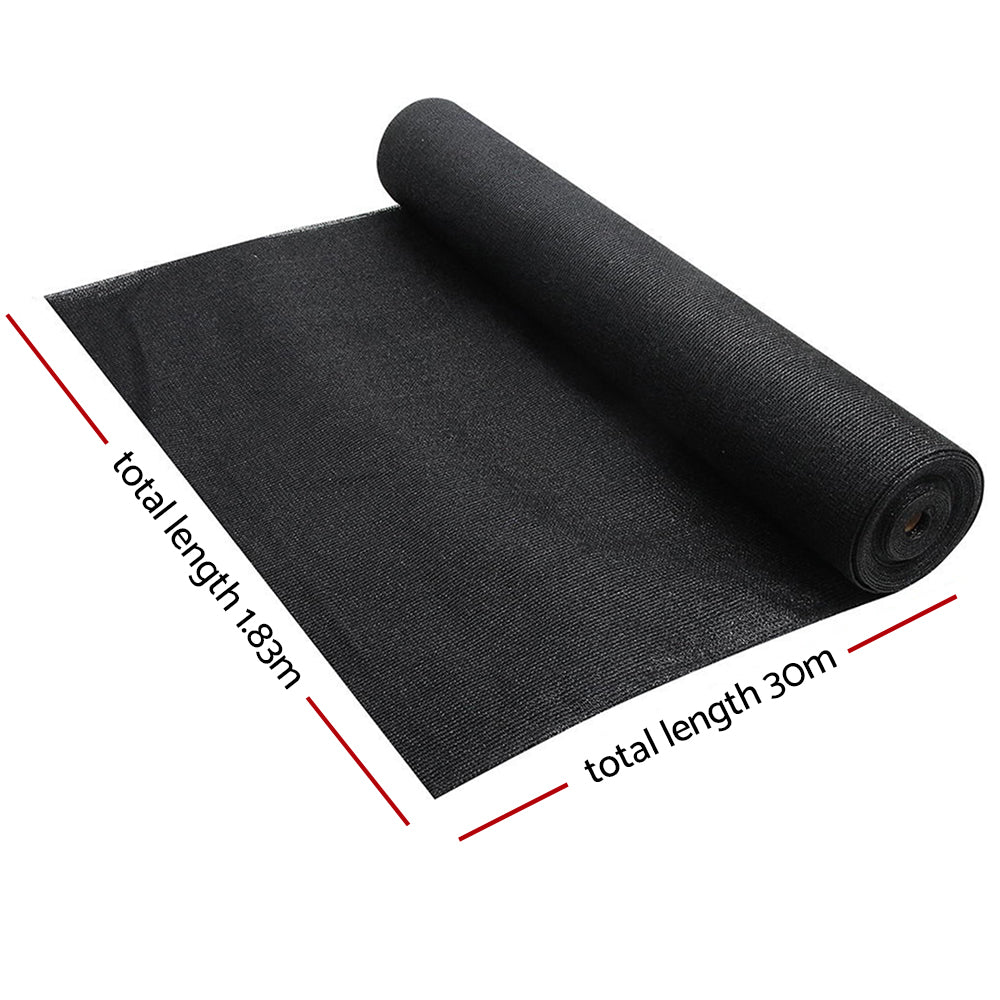 90% Shade Cloth 1.83x30m Shadecloth Sail Heavy Duty Black
