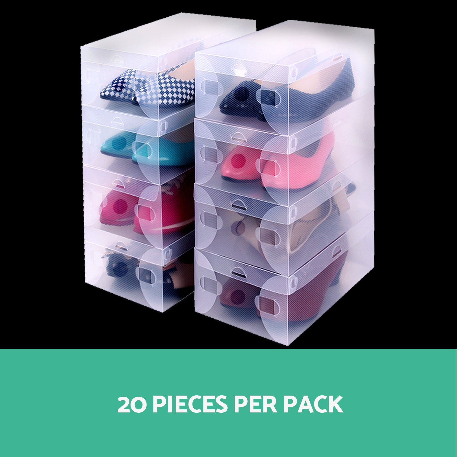 20X Shoe Box Storage Clear Case Foldable Stackable