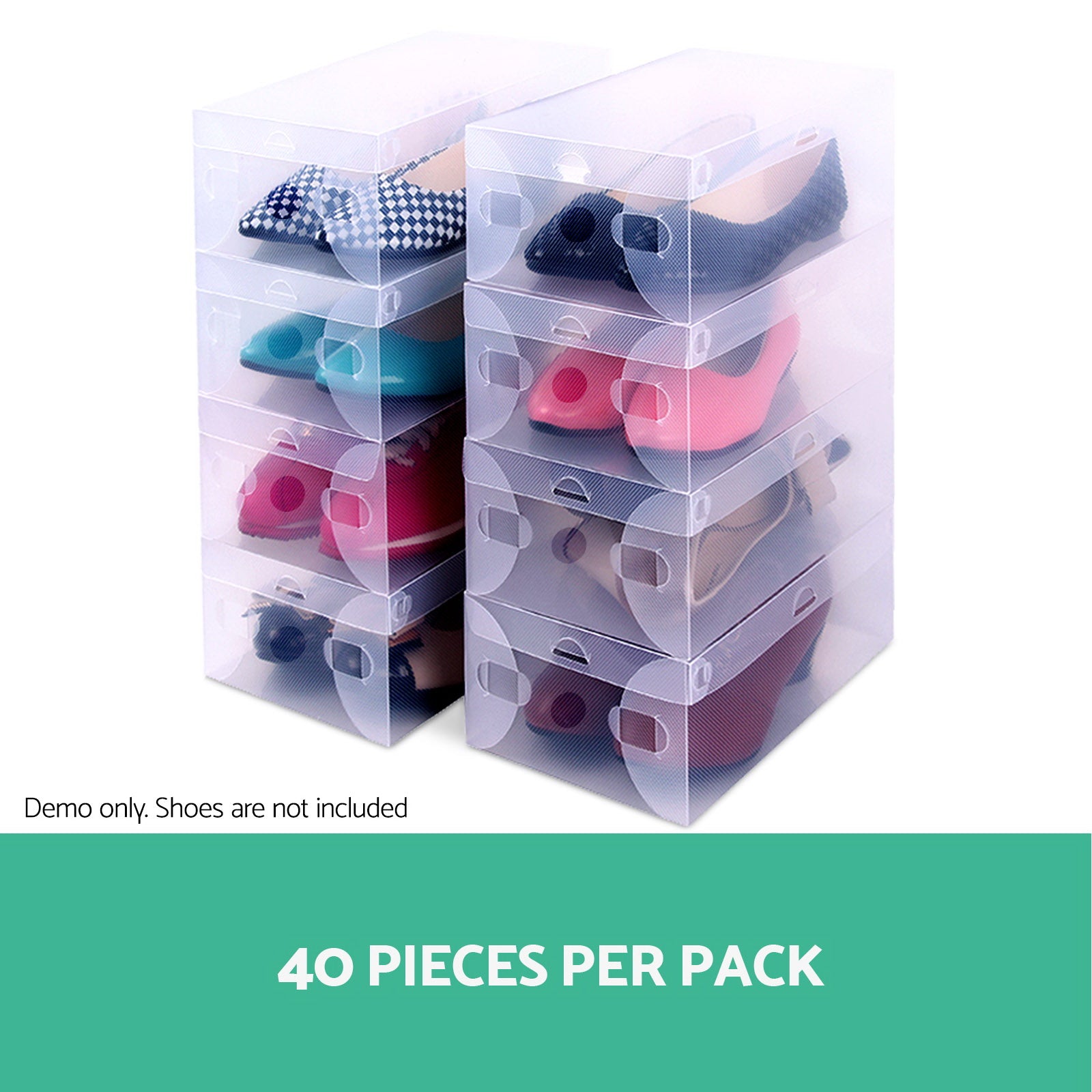 40X Shoe Box Storage Clear Case Foldable Stackable