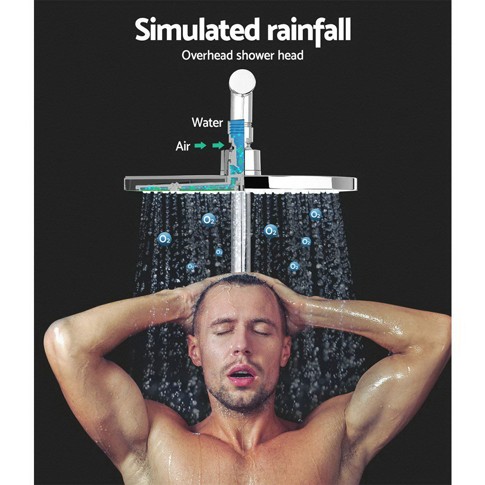 9'' Rain Shower Head Set Handheld Round High Pressure Twins Tap�Chrome