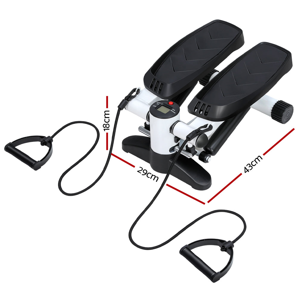 Mini Stepper with Resistance Rope Aerobic Trainer 150KG White