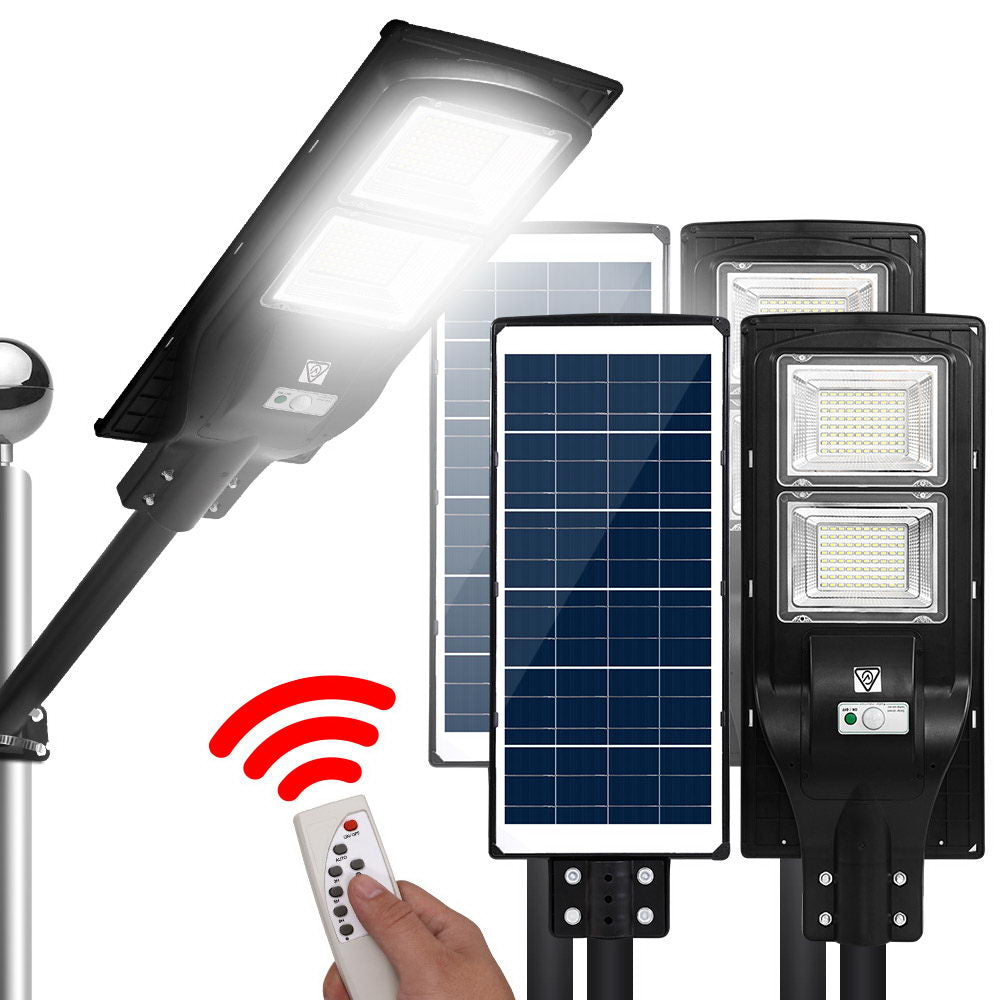 160 LED Solar Street Light 120W Flood Motion Sensor Remote Outdoor Wall Lamp x2