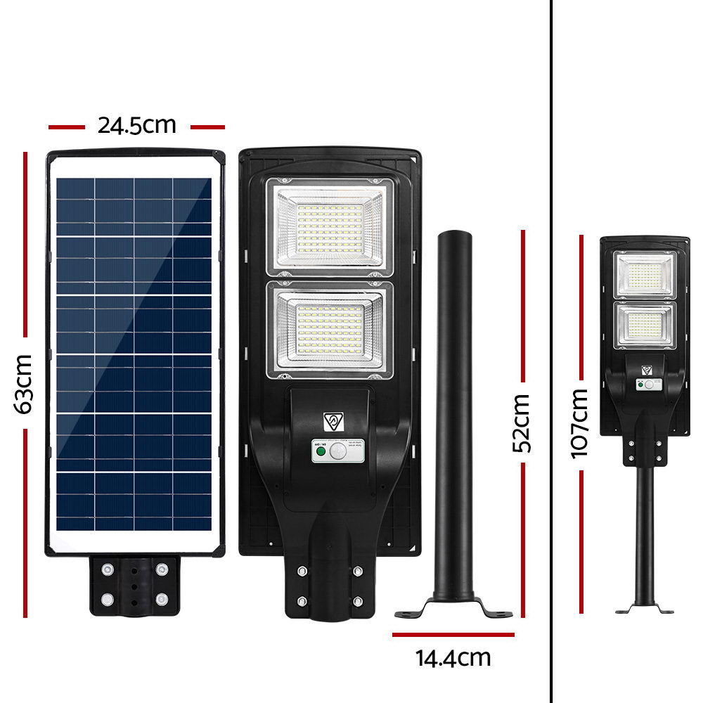 160 LED Solar Street Light 120W Flood Motion Sensor Remote Outdoor Wall Lamp x2