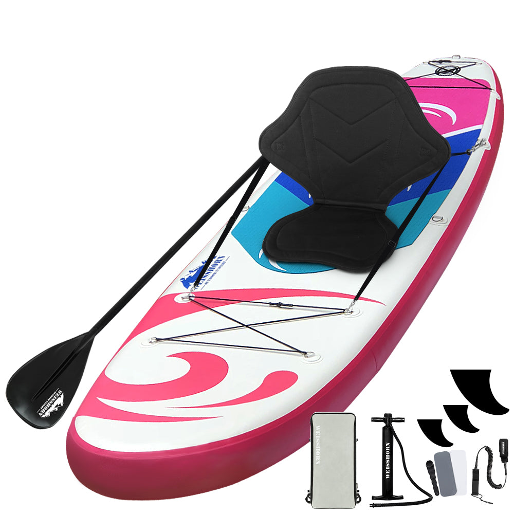 Stand Up Paddle Board 11ft Inflatable SUP Surfboard Paddleboard Kayak Surf Pink