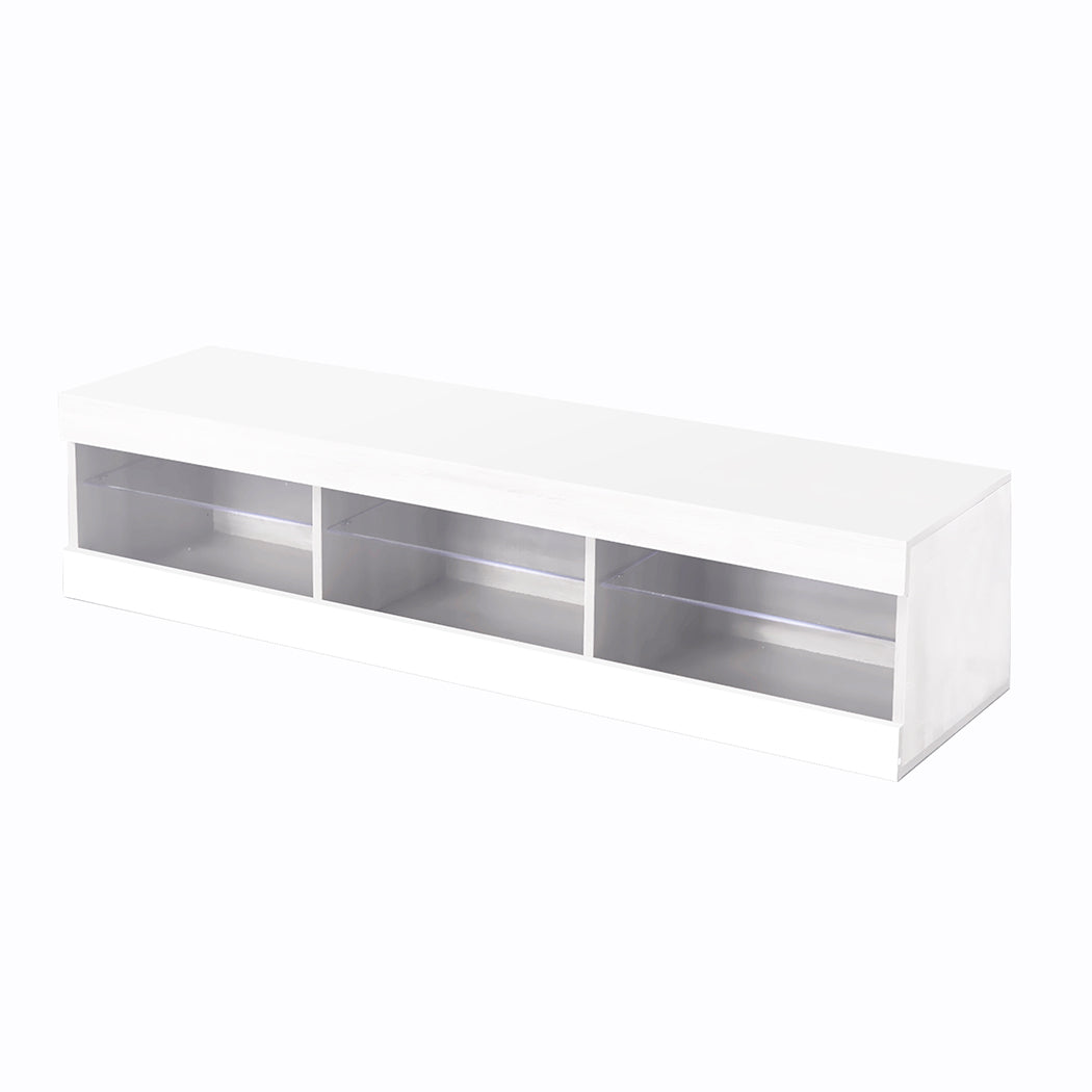 TV Cabinet LED Entertainment Unit Storage Stand Cabinets Modern White