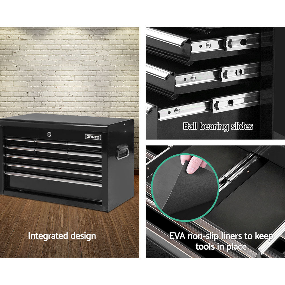 9 Drawer Tool Box Cabinet Chest Toolbox Storage Garage Organiser Black