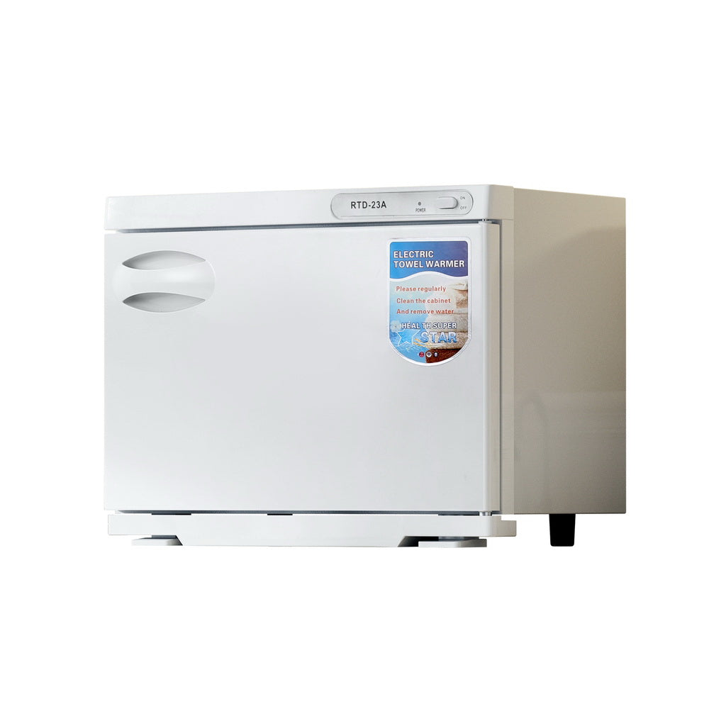 23L Towel Warmer UV Sterilizer Heater Cabinet Beauty SPA Salon White