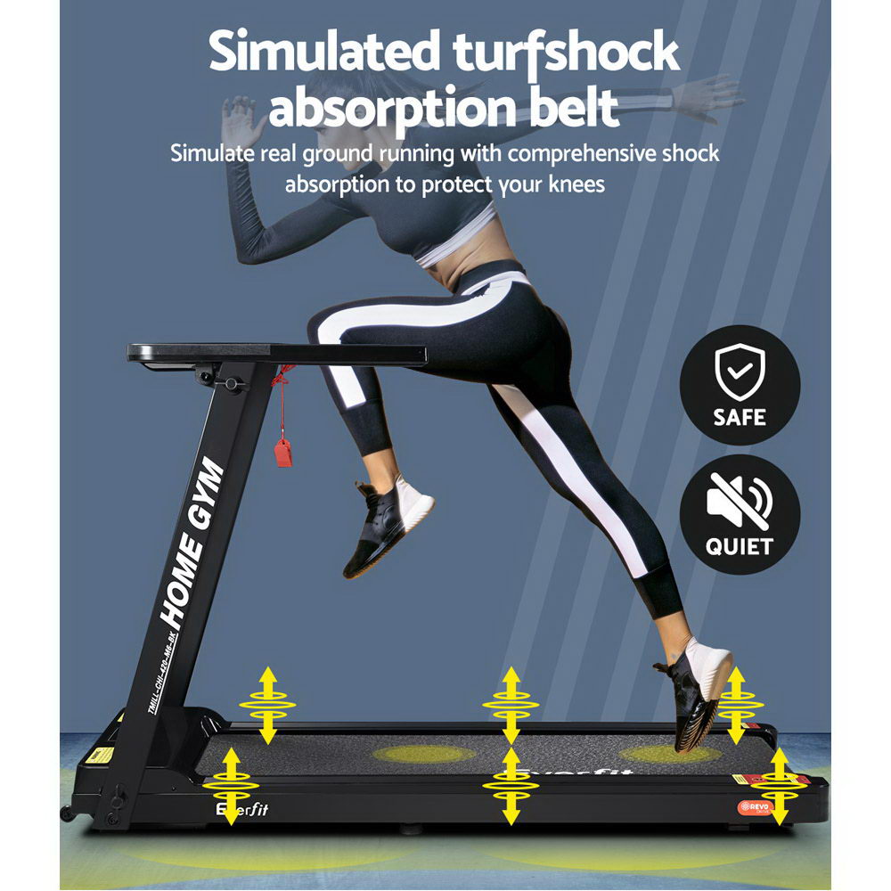 Treadmill Electric Home Gym Fitness Excercise Fully Foldable 420mm Black