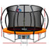 10FT Trampoline for Kids w/ Ladder Enclosure Safety Net Rebounder Orange