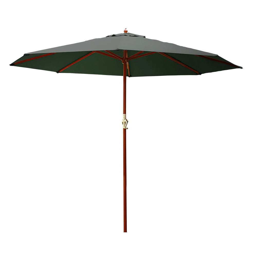 3m Outdoor Umbrella Pole Umbrellas Beach Garden Sun Stand Patio Charcoal