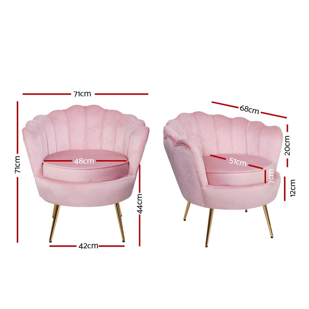 Armchair Velvet Pink Callista