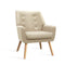 Fabric Dining Armchair Living Room Accent Arm Chair Beige