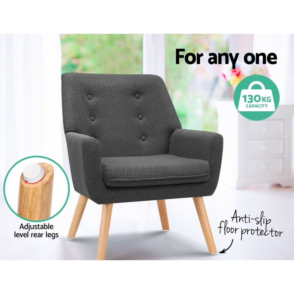 Armchair Tub Single Fabric Dining Accent Chair