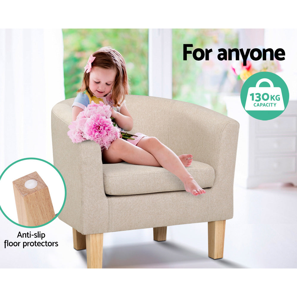 Armchair Lounge Chair Tub Accent Armchairs Fabric Sofa Chairs Beige