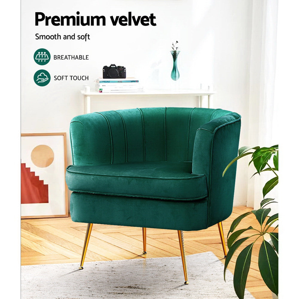 Armchair Velvet Green Norvia