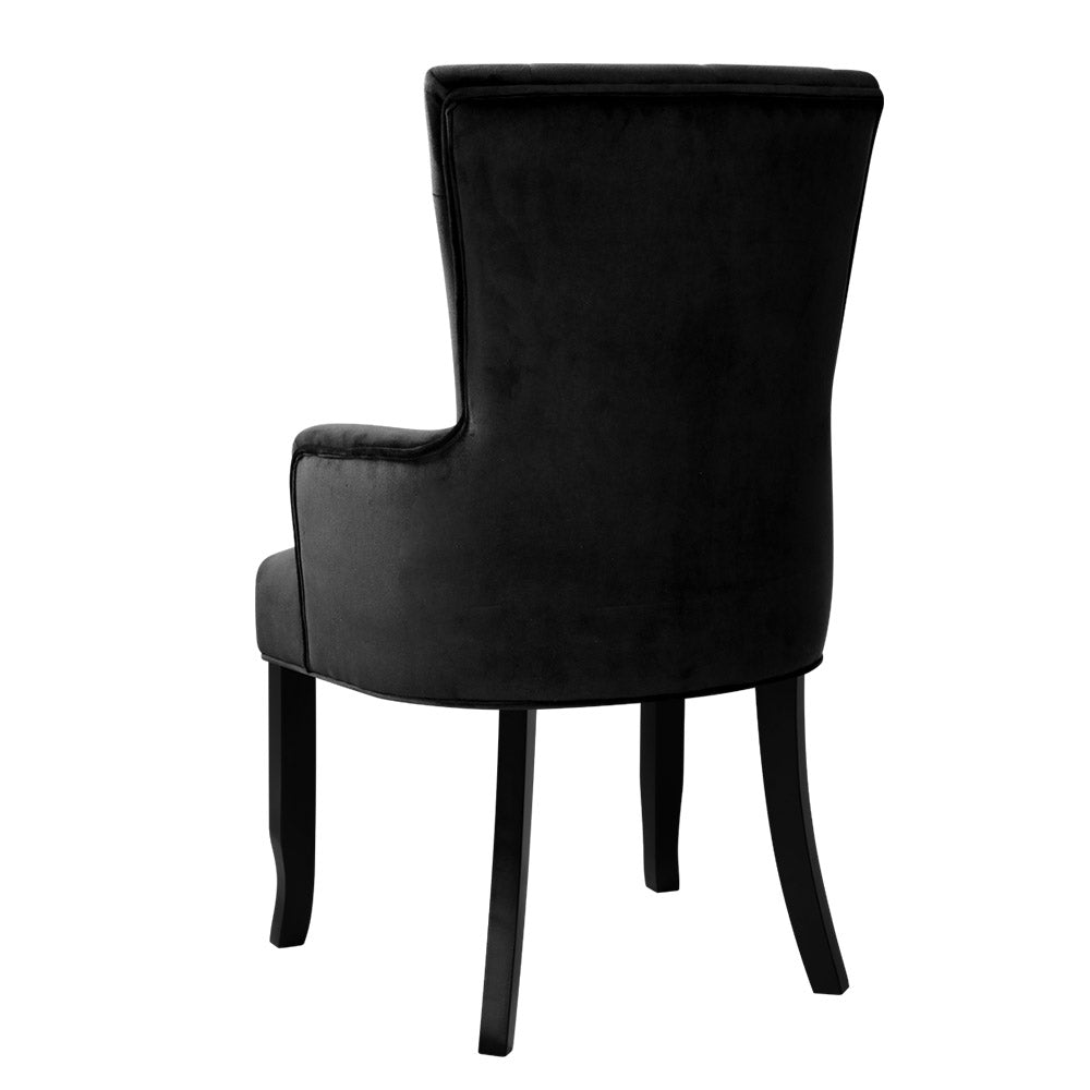 Dining Chair Velvet Black French Cayes