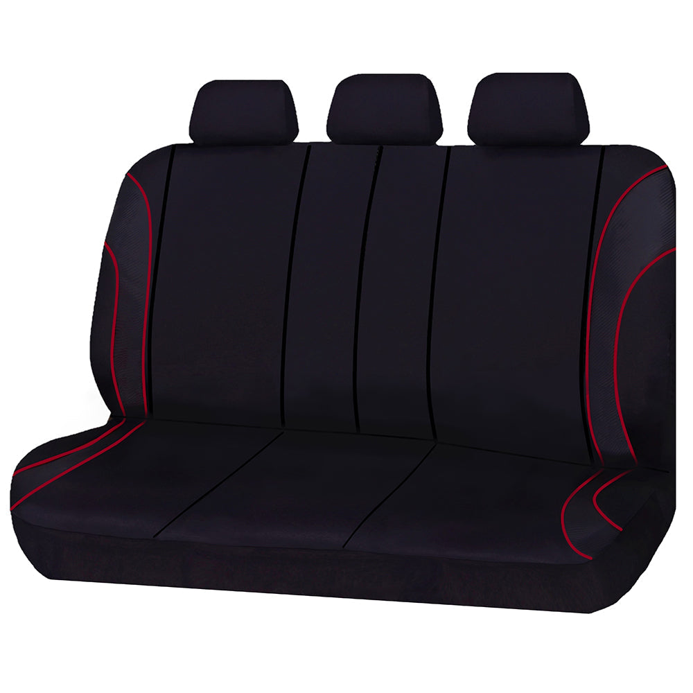 Universal Strident Rear Seat Covers Size 06/08S | Red Piping