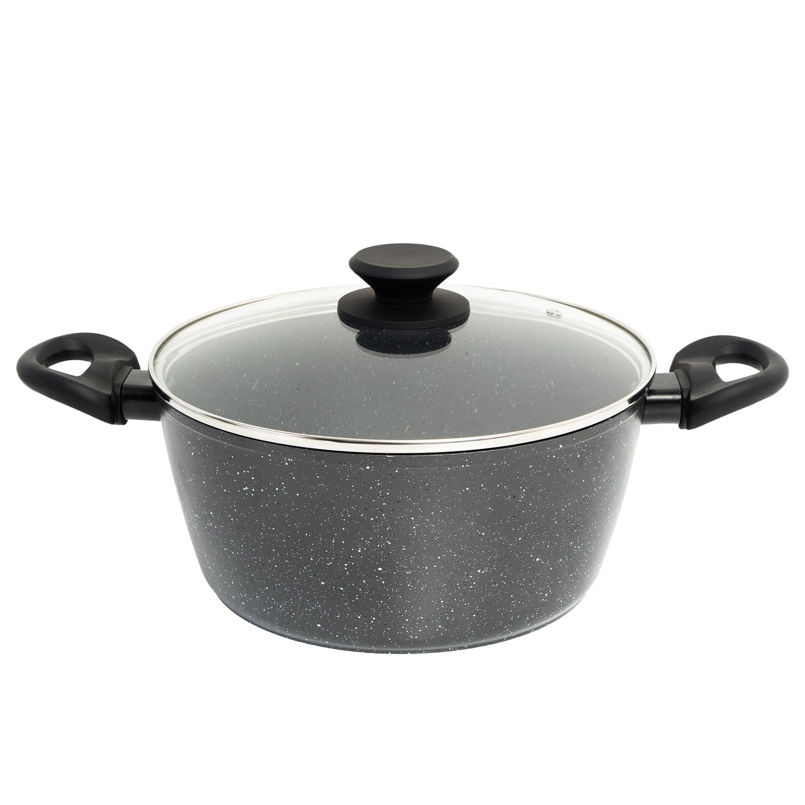 Forged Casserole With Lid Cookware Kitchen Black 24cm