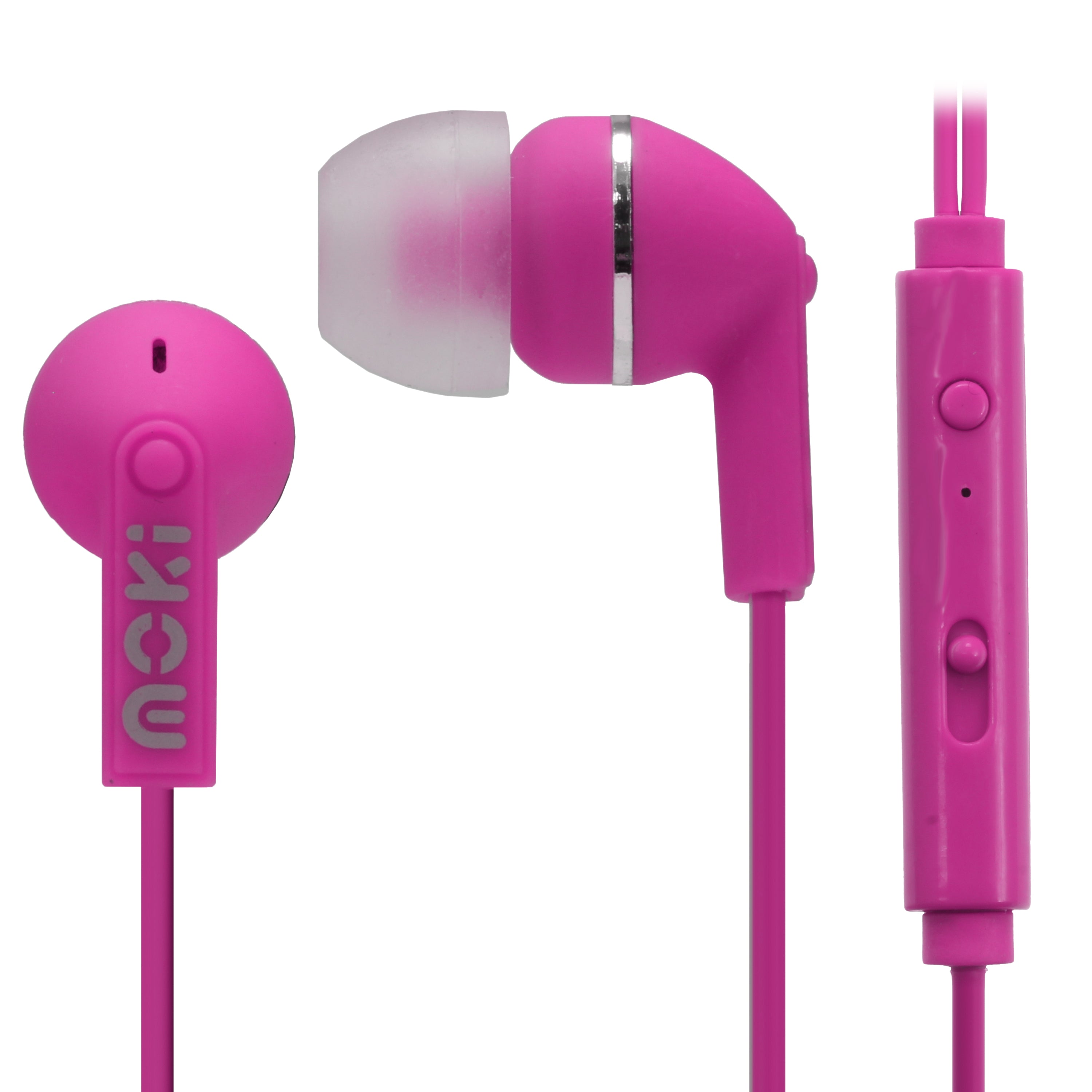 Noise Isolation + Mic Earbuds - Pink