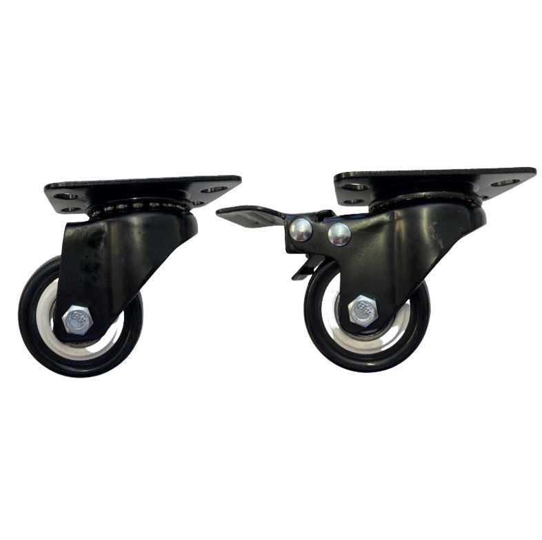 2' PP Rack Wheels 2x With Brakes & 2x Without Brakes - Pack of 4 Wheels Total