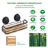 2 Pack Rectangular Bamboo Corner Shower Caddy Shelf Basket Rack Vacuum Suction Cup