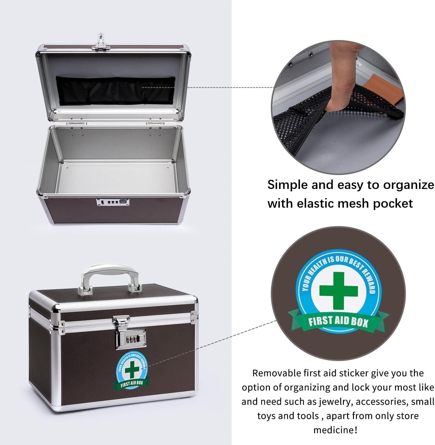 Portable Combination Medicine Box (Coffee/Small)