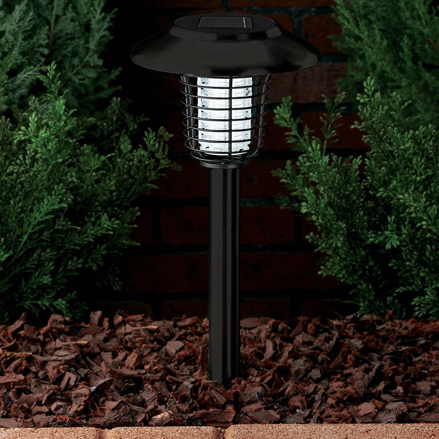 Wireless Solar-Powered Mosquito Killer Lamp (2-Piece, Black)