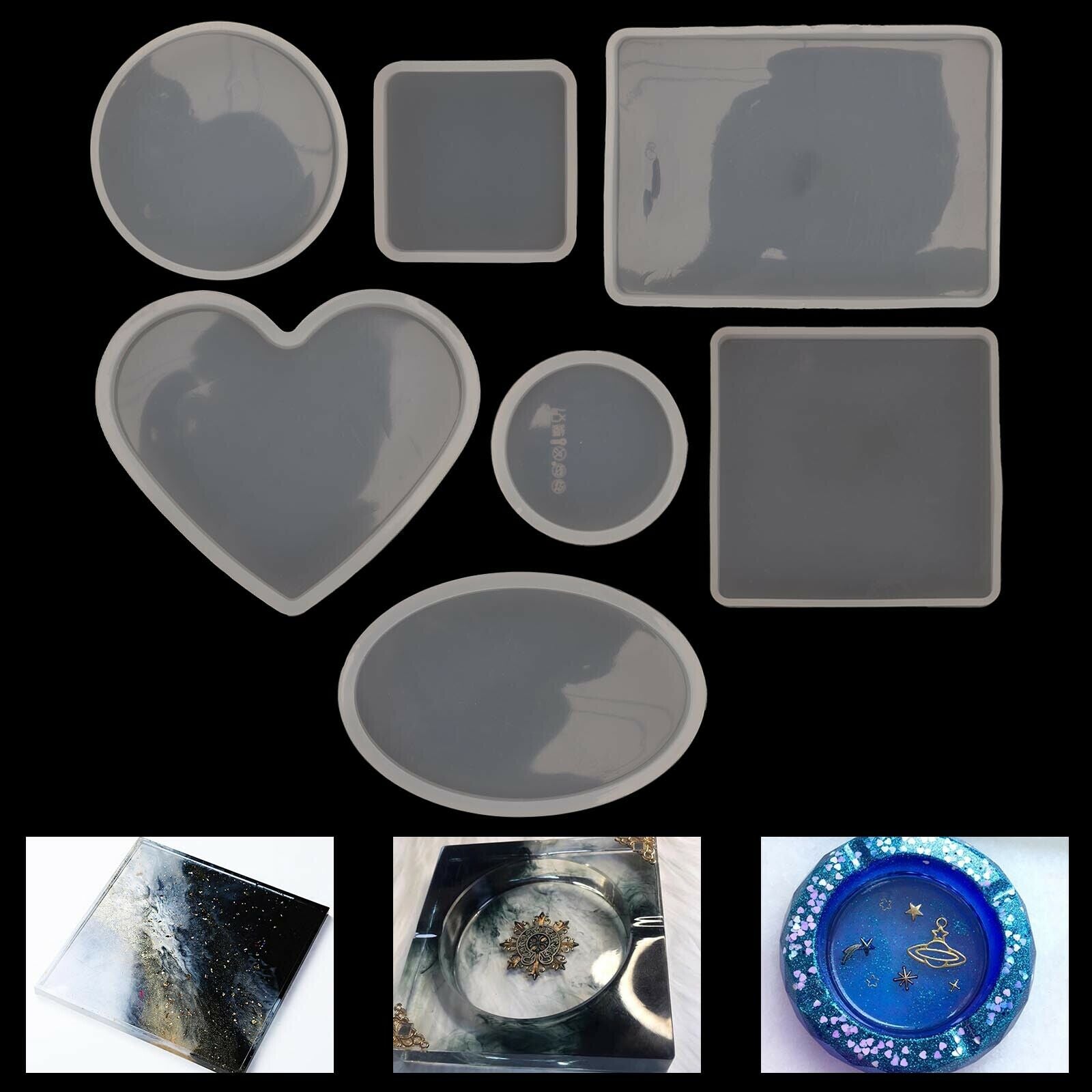 18pcs Coaster Cup Mat Mold Round Silicone Mould Kit for Craft?DIY Epoxy Resin
