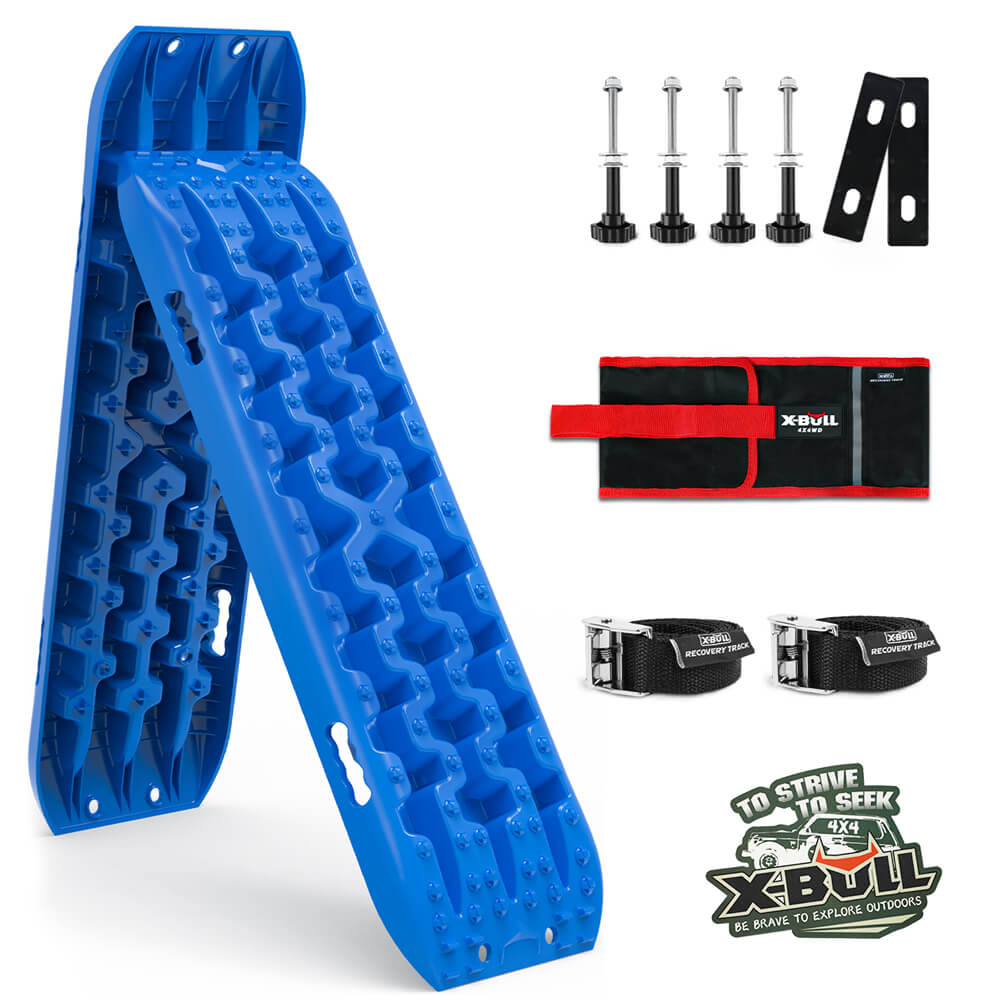 2PCS Recovery Boards Tracks Snow Tracks Mud tracks 4WD With 4PC mounting bolts Blue