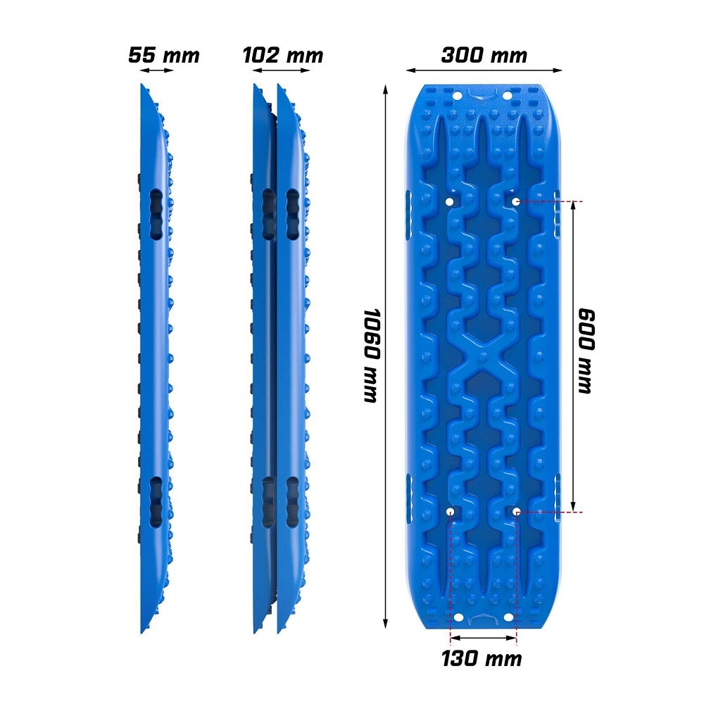 2PCS Recovery Boards Tracks Snow Tracks Mud tracks 4WD With 4PC mounting bolts Blue