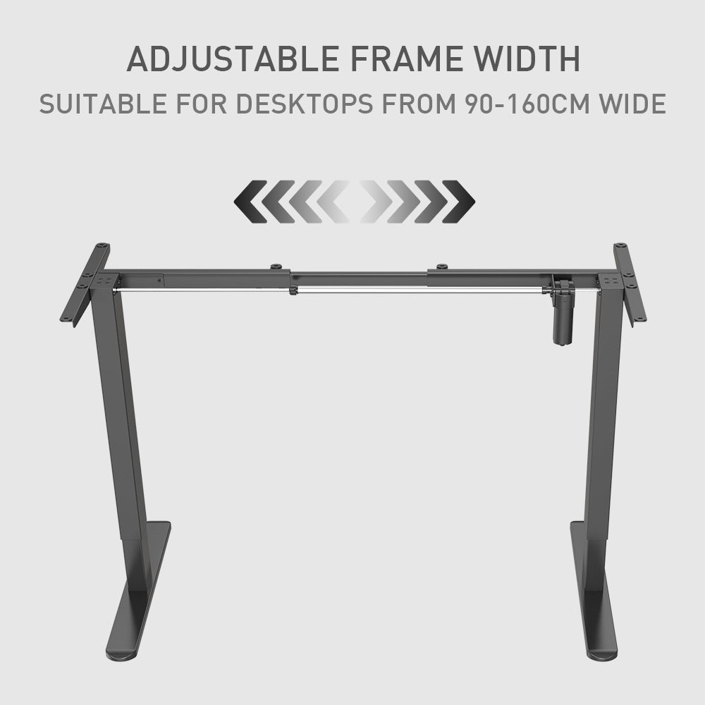 Sit/Stand Desk Frame, 58 x 90-135cm, 72-118cm Height Adjustable, 70kg Load, Black