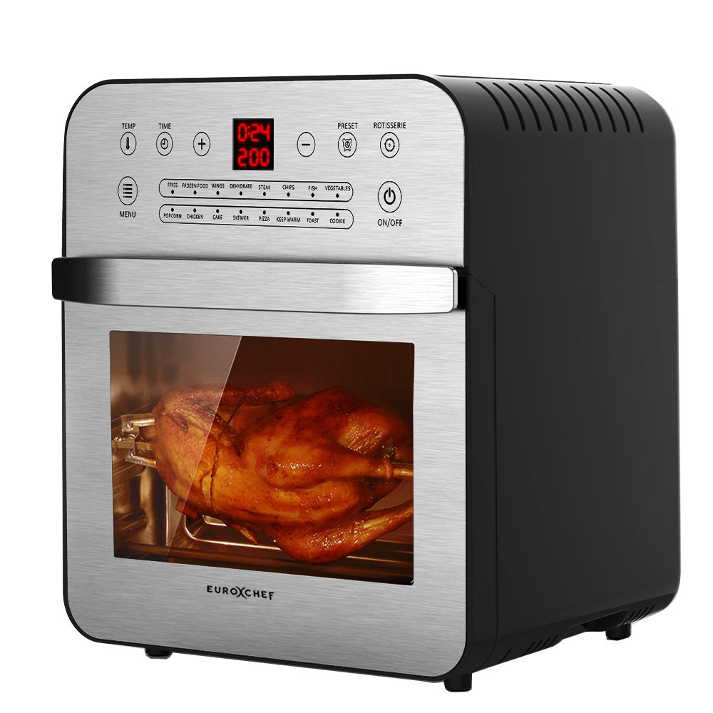 16L Digital Air Fryer Electric Airfryer Rotisserie Large Big Dry Cooker, Silver