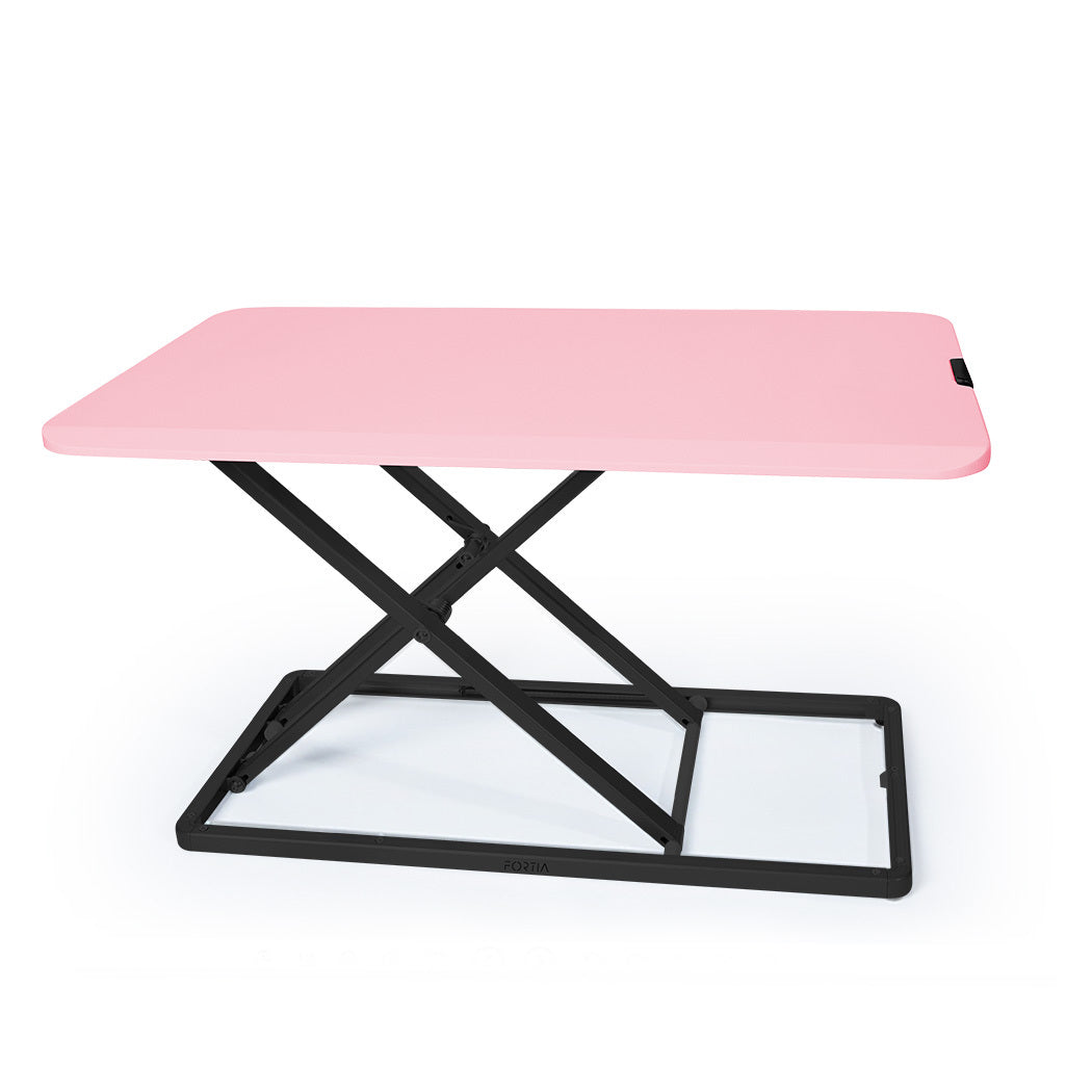 Desk Riser 74cm Wide Adjustable Sit to Stand for Dual Monitor, Keyboard, Laptop, Pink
