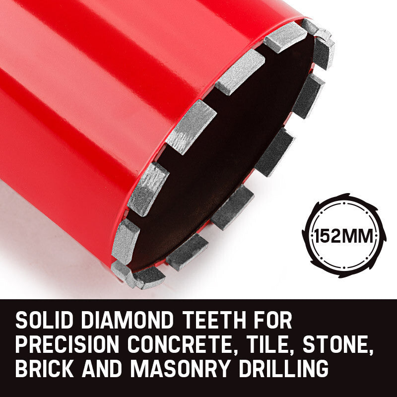 Diamond Core Drill Bit 152mm Concrete Wet Dry Tile Stone Brick Marble 1-1/4 UNC