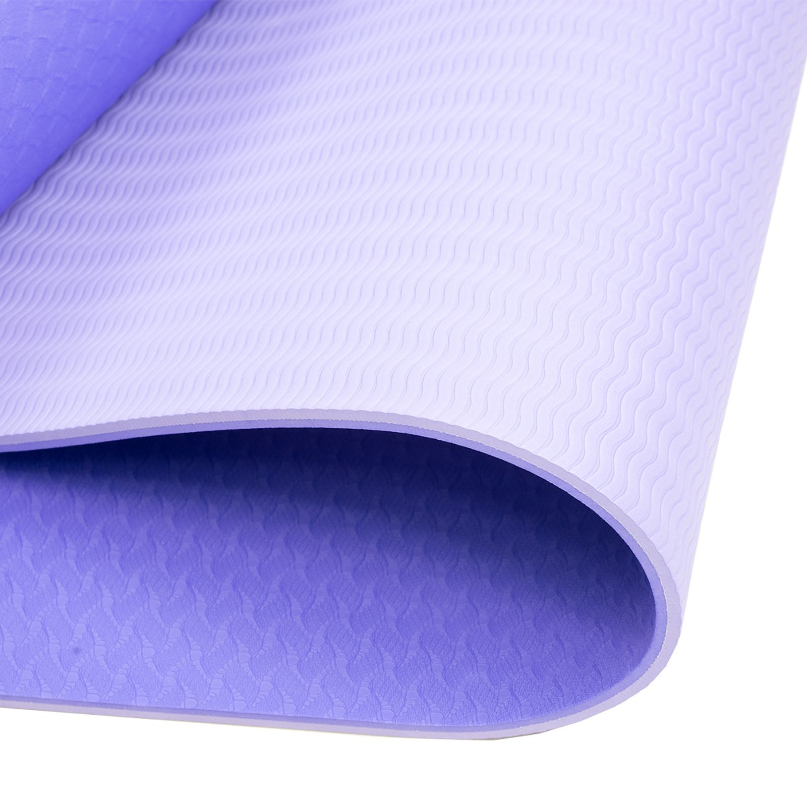 Eco-friendly Dual Layer 8mm Yoga Mat | Light Purple | Non-slip Surface And Carry Strap For Ultimate Comfort And Portability