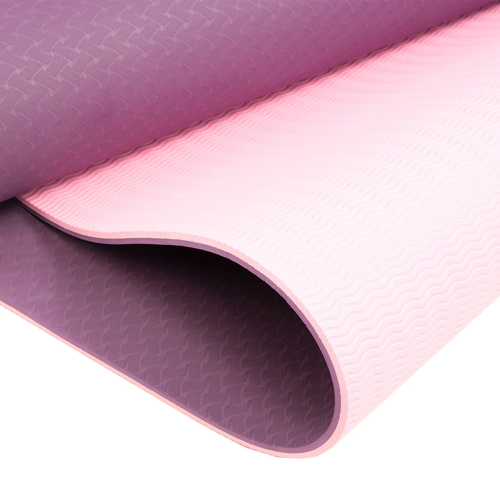Eco-Friendly Dual Layer 8mm Yoga Mat | Purple | Non-Slip Surface and Carry Strap for Ultimate Comfort and Portability