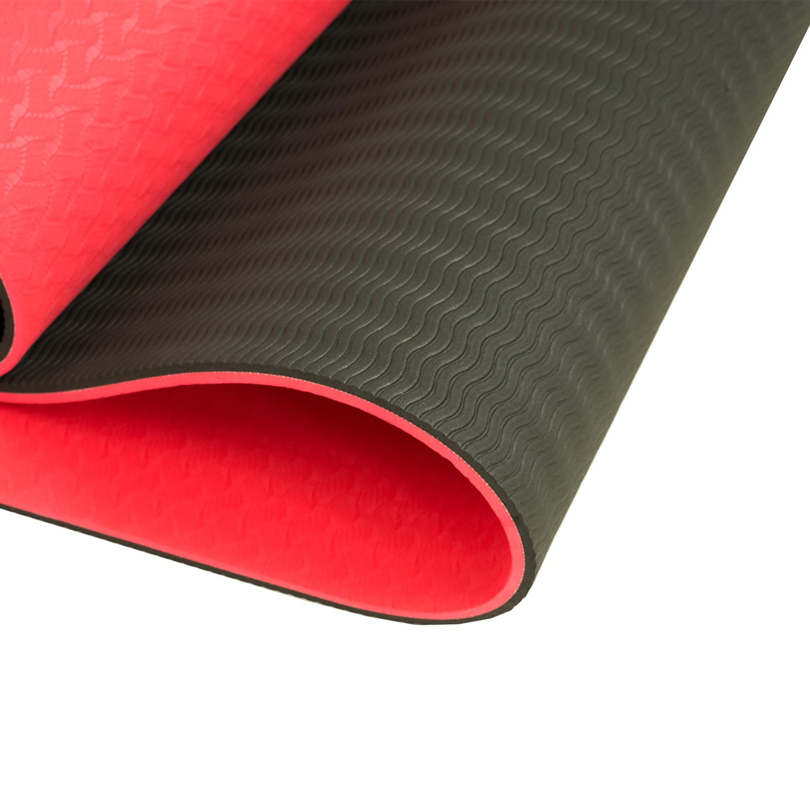Eco-Friendly Dual Layer 8mm Yoga Mat | Red Blush | Non-Slip Surface and Carry Strap for Ultimate Comfort and Portability